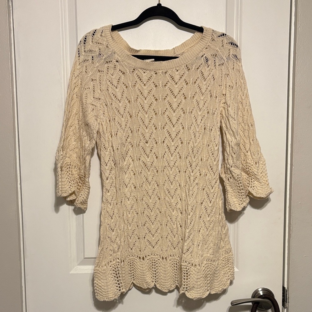 Requirements Cream Knit Sweater Top